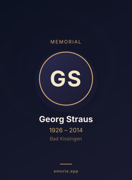Memorial portrait of Georg Straus