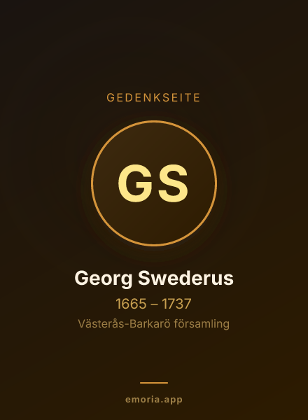 Gedenkportrait von Georg Swederus