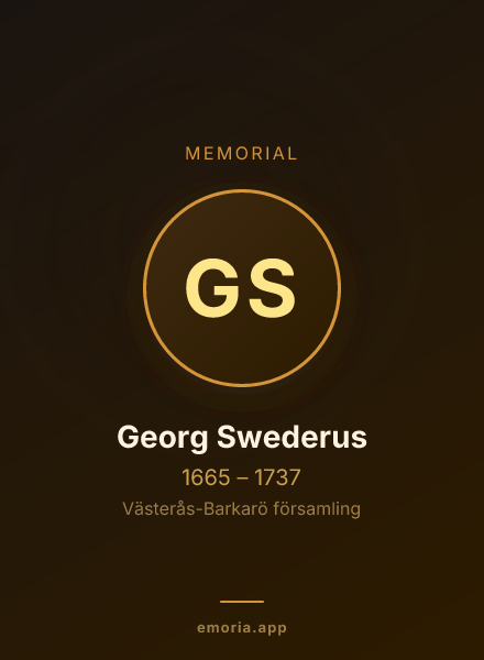 Memorial portrait of Georg Swederus