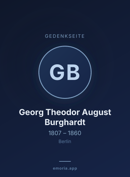 Gedenkportrait von Georg Theodor August Burghardt