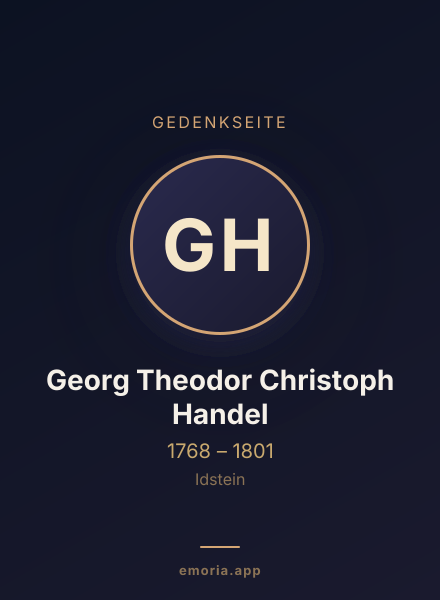 Gedenkportrait von Georg Theodor Christoph Handel