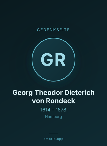 Gedenkportrait von Georg Theodor Dieterich von Rondeck