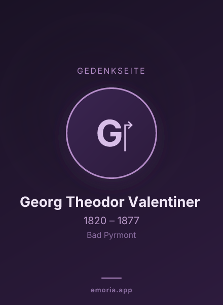 Gedenkportrait von Georg Theodor Valentiner ‎