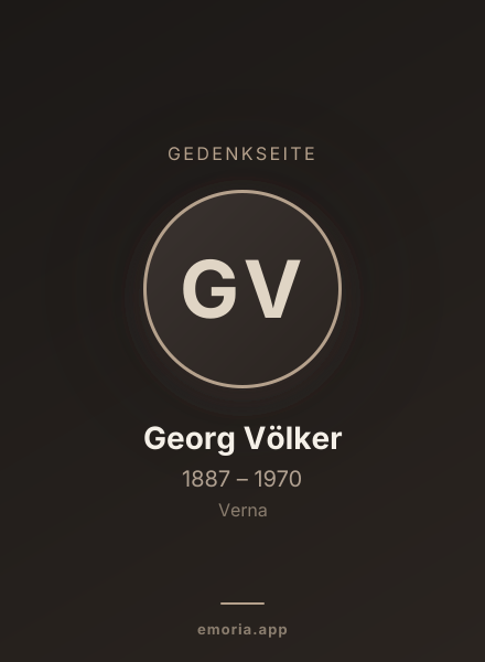 Gedenkportrait von Georg Völker