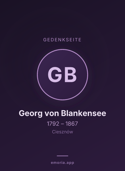 Gedenkportrait von Georg von Blankensee