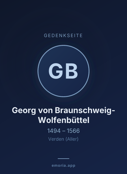 Gedenkportrait von Georg von Braunschweig-Wolfenbüttel