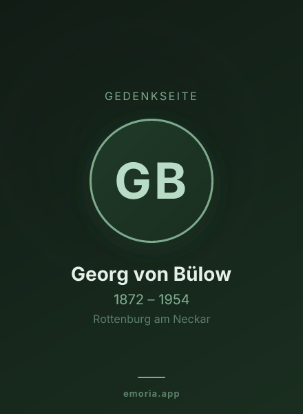Gedenkportrait von Georg von Bülow