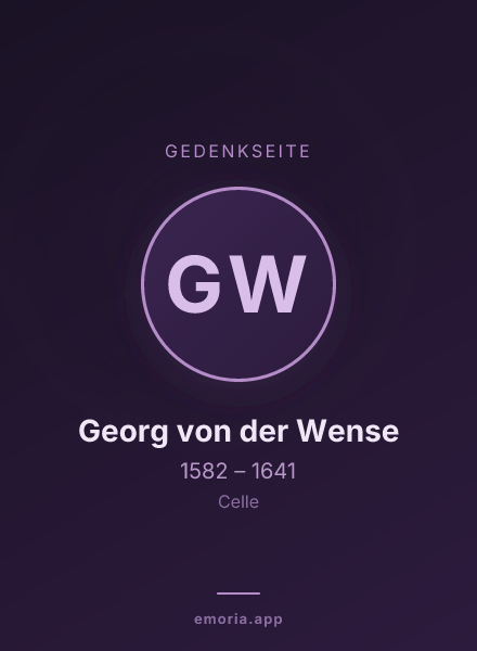Gedenkportrait von Georg von der Wense