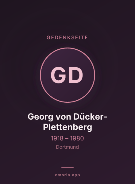 Gedenkportrait von Georg von Dücker-Plettenberg