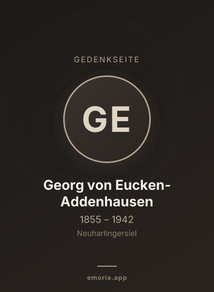 Gedenkportrait von Georg von Eucken-Addenhausen