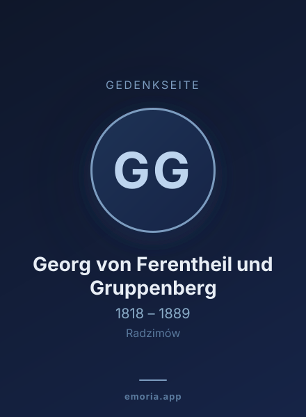 Gedenkportrait von Georg von Ferentheil und Gruppenberg