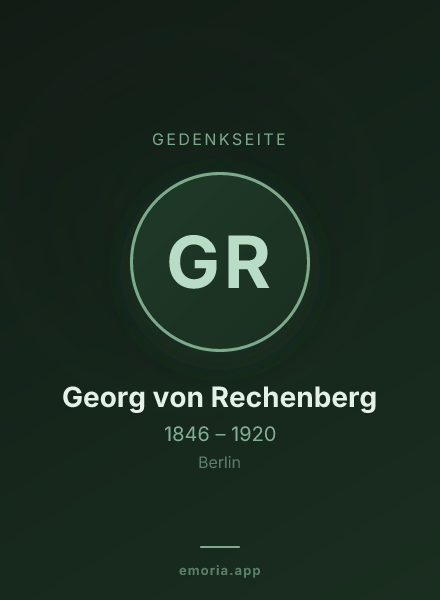 Gedenkportrait von Georg von Rechenberg