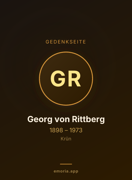 Gedenkportrait von Georg von Rittberg
