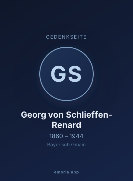 Gedenkportrait von Georg von Schlieffen-Renard