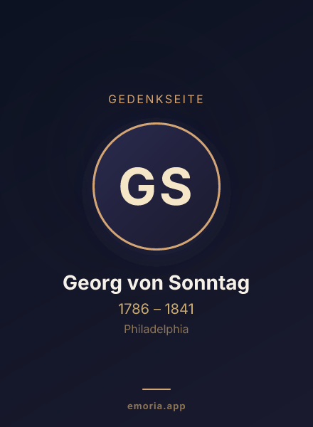Gedenkportrait von Georg von Sonntag