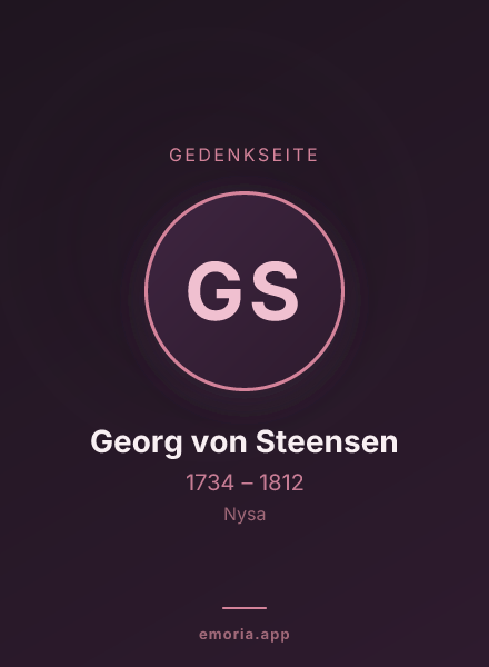 Gedenkportrait von Georg von Steensen