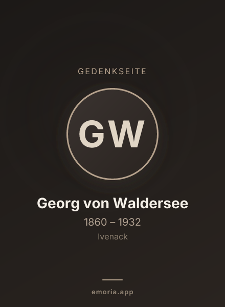 Gedenkportrait von Georg von Waldersee