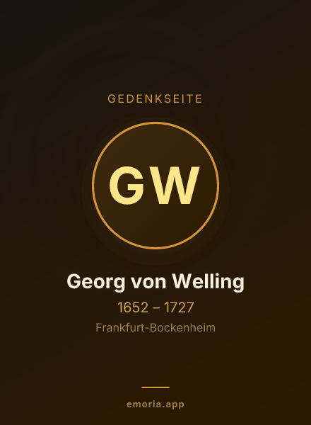 Gedenkportrait von Georg von Welling
