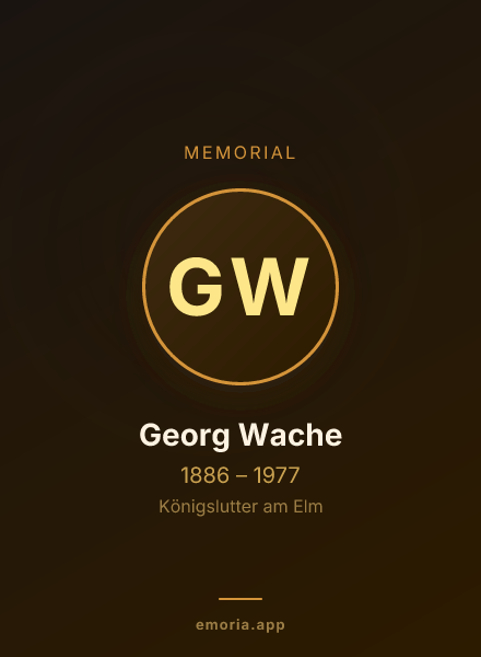 Memorial portrait of Georg Wache