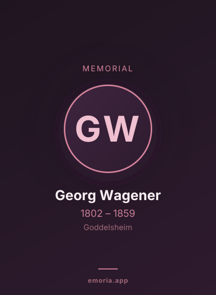 Memorial portrait of Georg Wagener