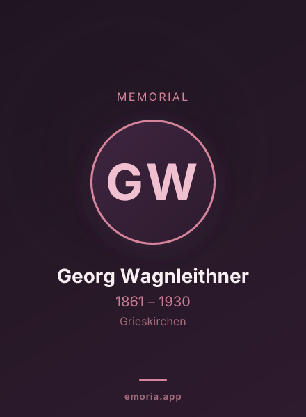 Memorial portrait of Georg Wagnleithner