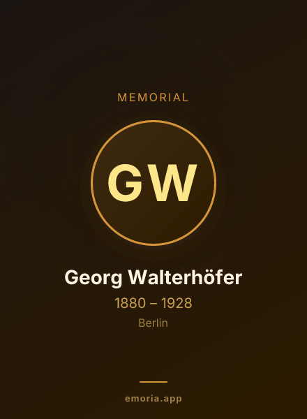 Memorial portrait of Georg Walterhöfer
