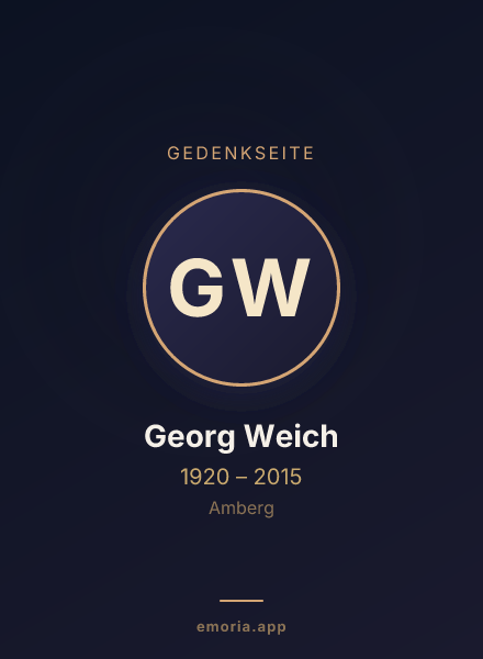 Gedenkportrait von Georg Weich