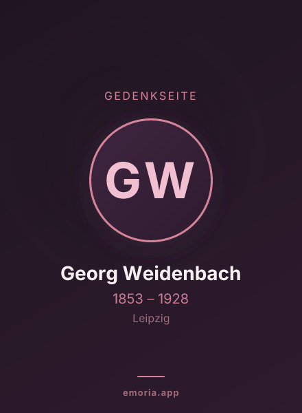 Gedenkportrait von Georg Weidenbach