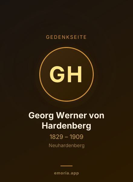 Gedenkportrait von Georg Werner von Hardenberg