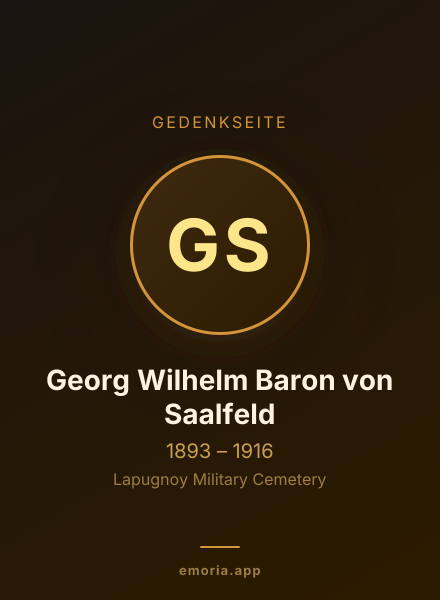 Gedenkportrait von Georg Wilhelm Baron von Saalfeld