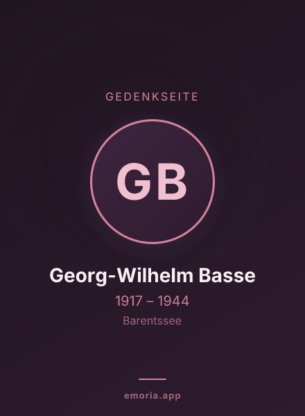 Gedenkportrait von Georg-Wilhelm Basse