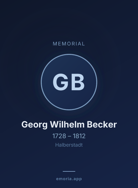Memorial portrait of Georg Wilhelm Becker