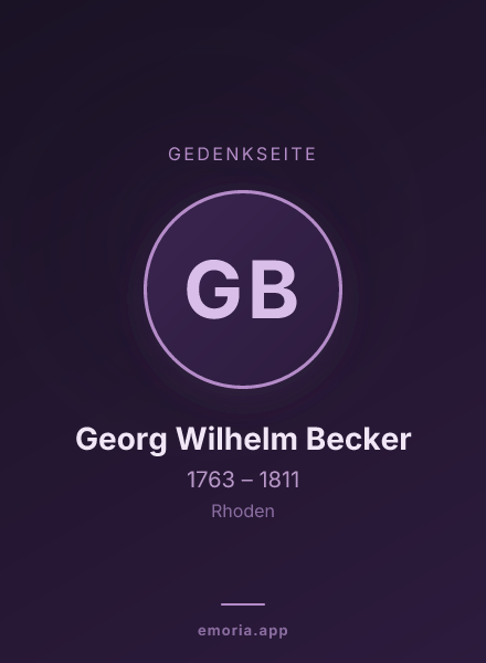 Gedenkportrait von Georg Wilhelm Becker