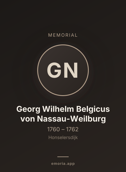 Memorial portrait of Georg Wilhelm Belgicus von Nassau-Weilburg