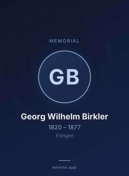 Memorial portrait of Georg Wilhelm Birkler