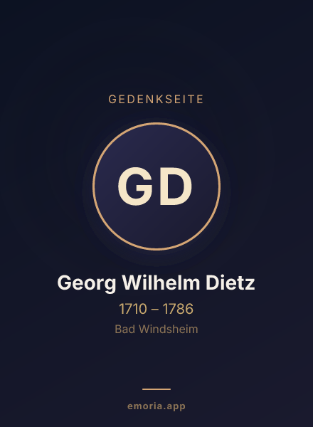 Gedenkportrait von Georg Wilhelm Dietz