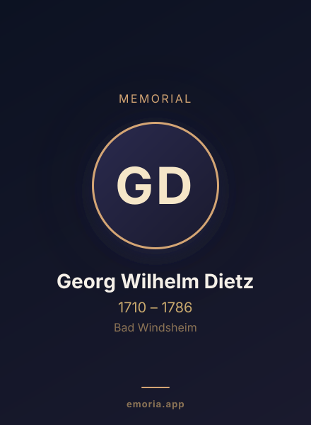 Memorial portrait of Georg Wilhelm Dietz