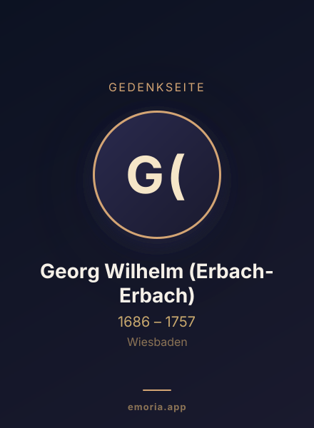 Gedenkportrait von Georg Wilhelm (Erbach-Erbach)