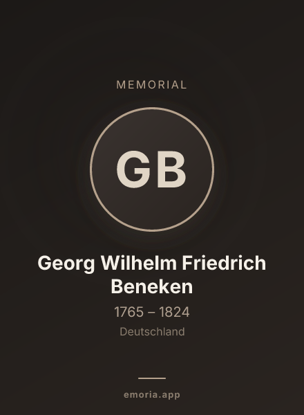 Memorial portrait of Georg Wilhelm Friedrich Beneken