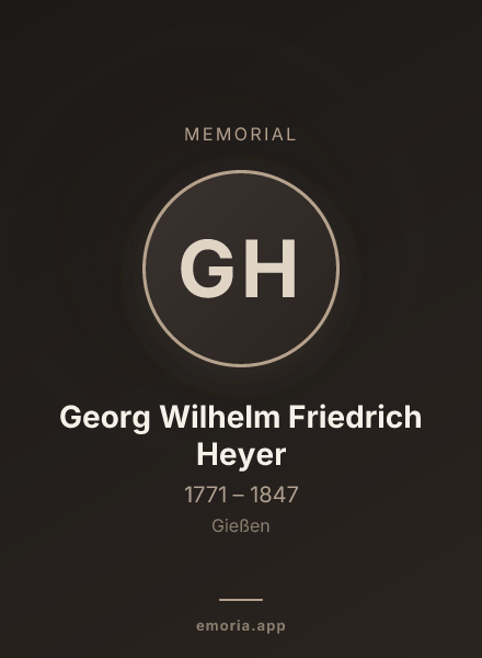 Memorial portrait of Georg Wilhelm Friedrich Heyer