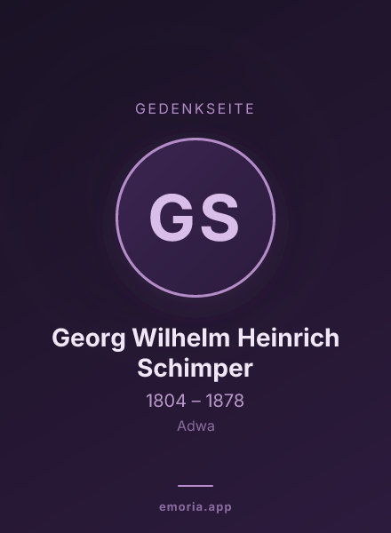 Gedenkportrait von Georg Wilhelm Heinrich Schimper