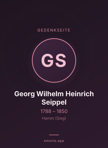 Gedenkportrait von Georg Wilhelm Heinrich Seippel
