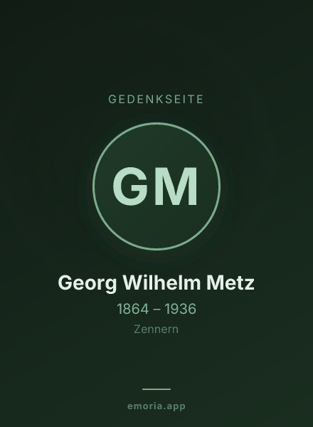 Gedenkportrait von Georg Wilhelm Metz