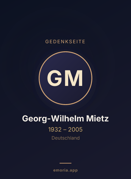 Gedenkportrait von Georg-Wilhelm Mietz
