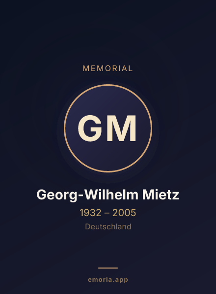 Memorial portrait of Georg-Wilhelm Mietz