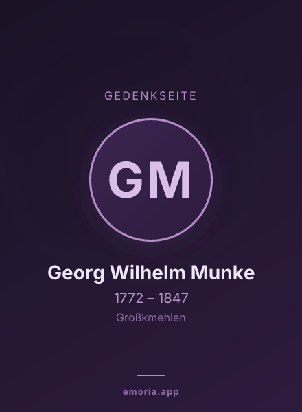 Gedenkportrait von Georg Wilhelm Munke