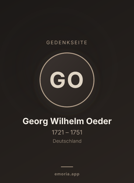 Gedenkportrait von Georg Wilhelm Oeder