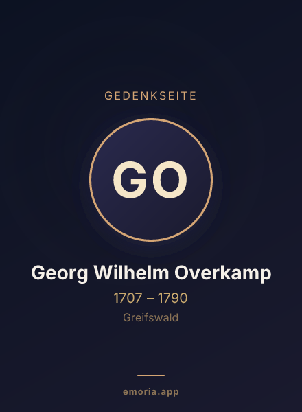 Gedenkportrait von Georg Wilhelm Overkamp