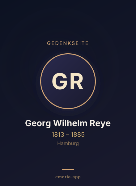 Gedenkportrait von Georg Wilhelm Reye