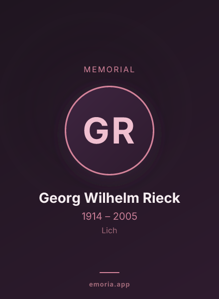 Memorial portrait of Georg Wilhelm Rieck